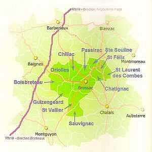 Canton map brossac