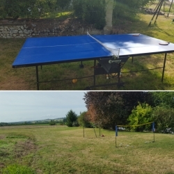 Some of the outdoor games area at Chez Sarrazin